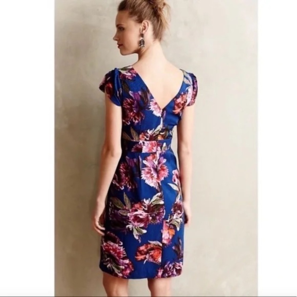 Anthropologie Moulinette Soeurs Rosada Blue Floral Dress - Picture 2 of 14